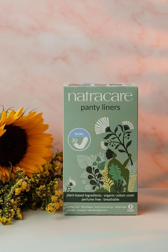 Natracare Natural Organic Mini Panty Liners, Made with Certified Organic Cotton, Ecologically Certified Cellulose Pulp and Plant Starch (10 Pack, 300 Liners Total)…