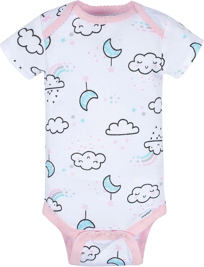 Gerber Baby Girls' 8-pack Short Sleeve Onesies Bodysuits