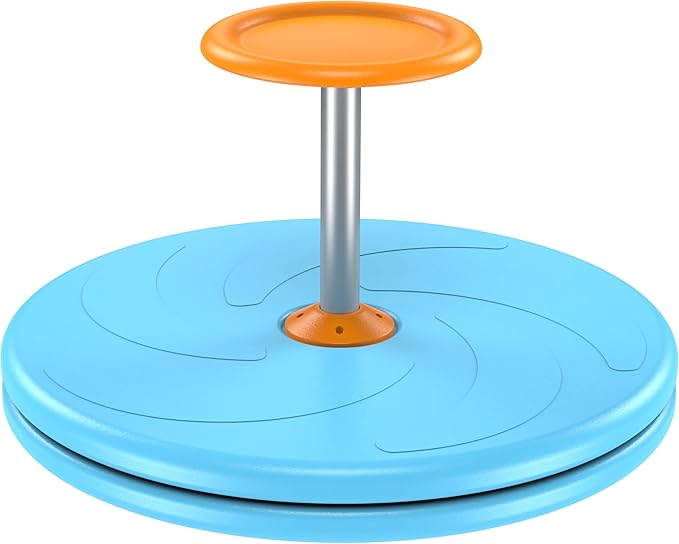 Spinner-X Seated Spinner Sensory Toy, Sit Spinner Sit and Spin Bigger Size and Durable Material for Kids- Ages 3 and up (Blue) by BARNEY KAITE BS…