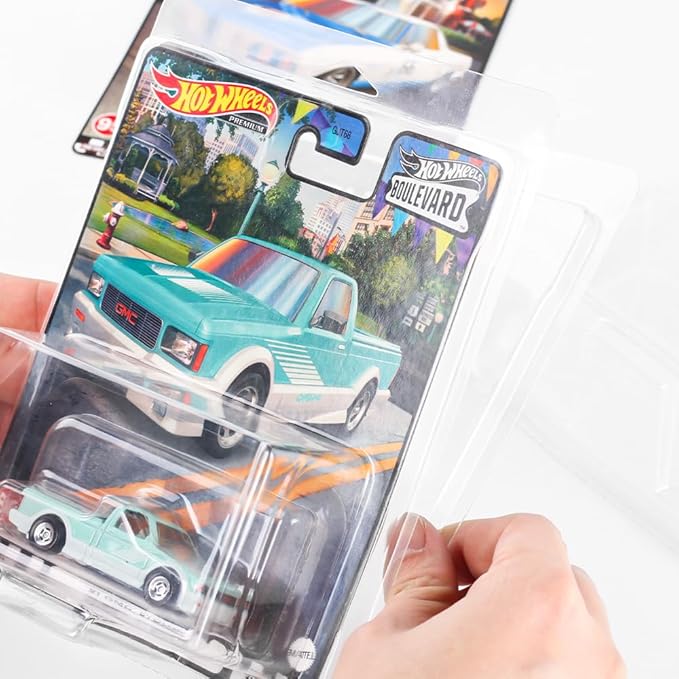 15 Pack Clear Clamshell Protector Case Compatible with Hot Wheels Premium, 0.6mm Thick PET Vehicle Blister Pack Cover Cases for Storage and Display (15)