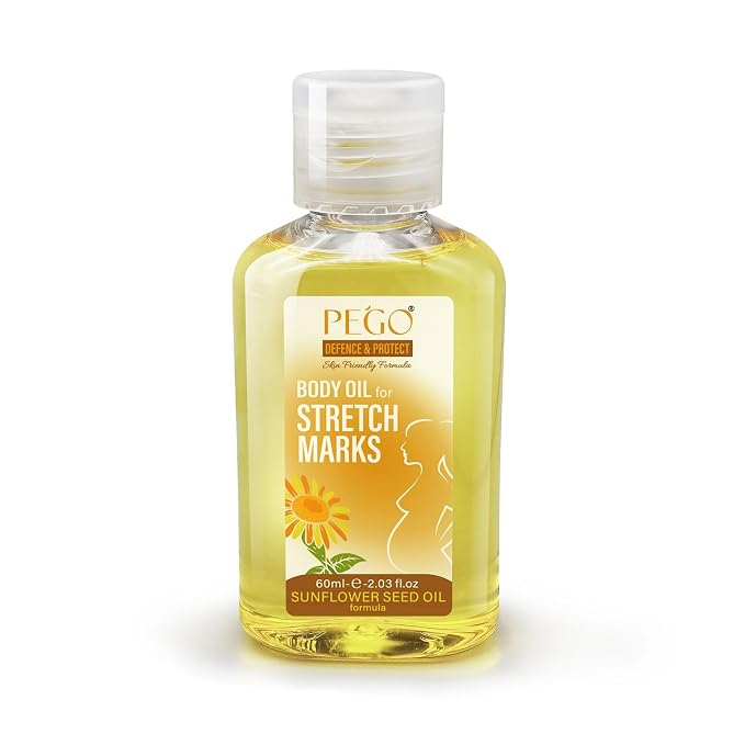 PEGO Stretch Mark Oil for Pregnancy, Maternity Body Oil for Stretch Mark Prevention & Reduction, Hydrating Skin Care, 4.06oz (2Pack)
