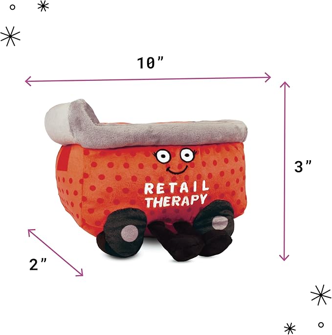 Shopping Cart Plushie - Retail Therapy Cute Cart Plush, Gift for Shoppaholics, Cute Plush Toy for Gifting