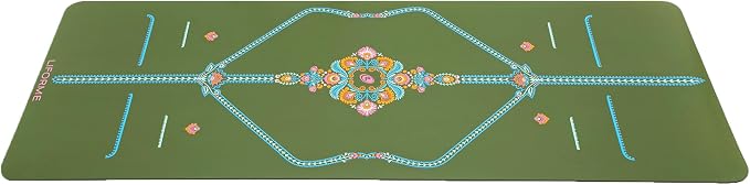 Liforme Printed Yoga Mat Collection - Free Yoga Bag Included - Patented Alignment System, Warrior-like Grip, Non-Slip, Eco-friendly, Sweat-resistant, Long, Wide and Thick for Comfort