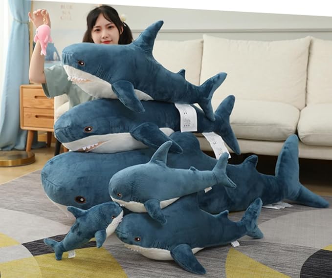 31.5-inch Plush Shark Toy Pillow, Giant Shark Stuffed Animal,Soft Shark Cushion Pillow Shark Plush Pillows,Chubby Stuffed Shark Toy - Children s Boys and Girls Room Decoration Bedtime Gift