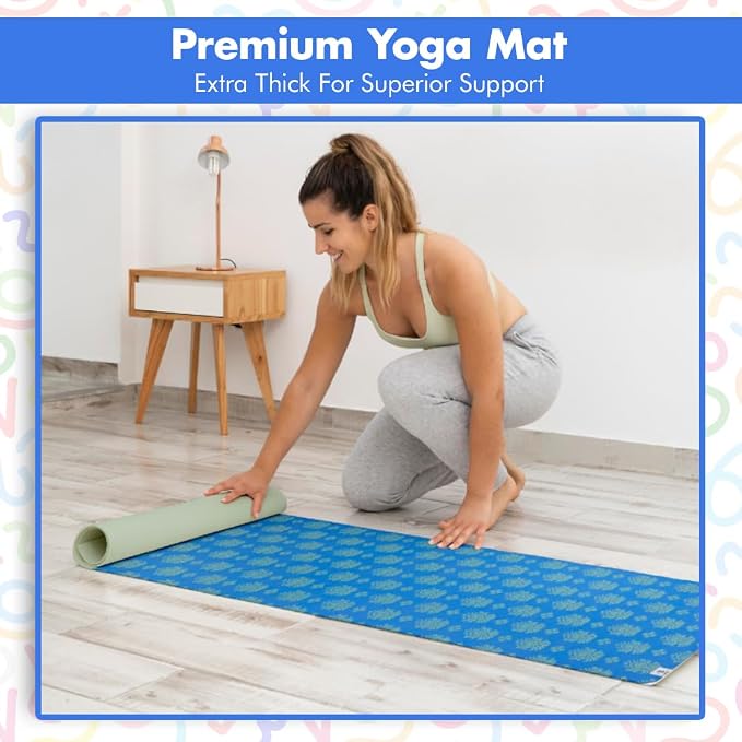 HOME ARCHIVE Premium Yoga Mat 6mm Print Reversible Extra Thick and Large Non Slip Exercise & Fitness Mat for All Types of Yoga Pilates & Floor Workouts (78" x 24" x 6mm Thick)