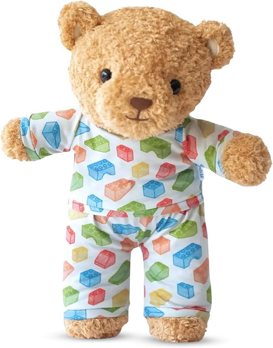 Zip N' Bear Soft Plush Teddy Bear Stuffed Animal with Building Dreams Pajamas - Zippy The Bear Cute Cuddly Plush Toy, Perfect Sensory Teddy for Kids, Toddlers - Adorable Gift & Bedtime Companion