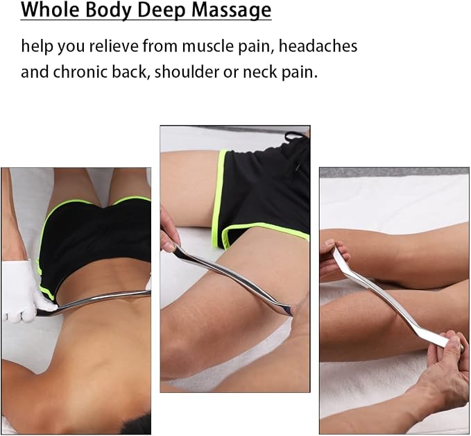 Gua Sha Scraping Massage Tool, Long Bar for Large Muscles, Great Soft Tissue Mobilization, 13.5 inch Long (C)