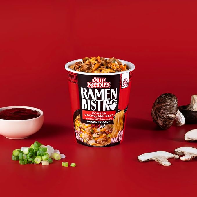 Nissin Cup Noodle Ramen Bistro, Korean Gochujang Beef, 3.1 Ounce (Pack of 6)