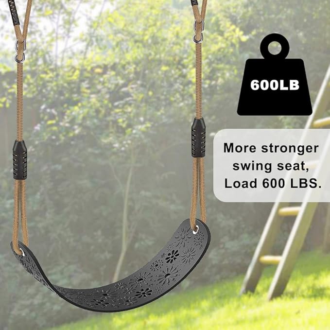 SELEWARE Swing Set Accessories Kids Swing Seat with Adjustable Rope Backyard Swingset Replacement for Both Indoor and Outdoor use Stylish Design Support 500 lbs