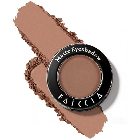 Single Eyeshadow, Warm Almond Brown Matte Finish, Highly Pigmented Blendable Pressed Powder Eye Shadow, Long-Lasting Eye Makeup for Women, Versatile for Office, Date Night #06