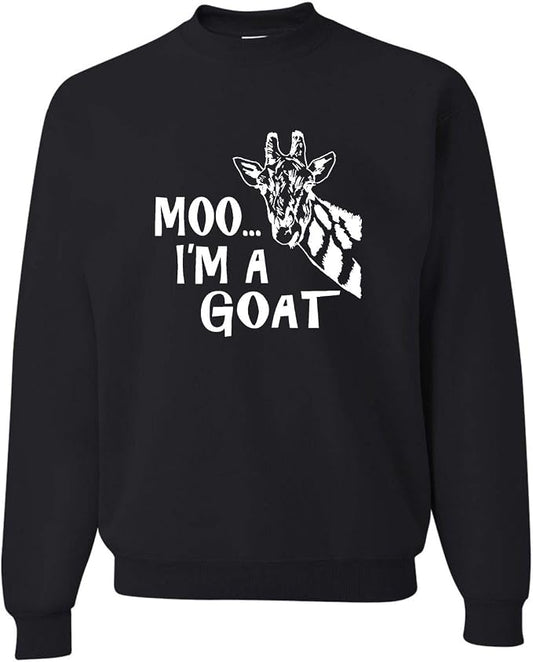 Go All Out Adult Moo I'm A Goat Funny Animal Sweatshirt Crewneck