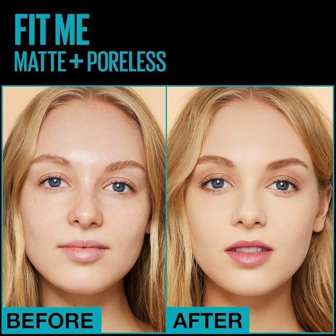 Maybelline New York Fit Me Matte + Poreless Liquid Foundation, Pouch Format, 115 Ivory, 1.3 Ounce
