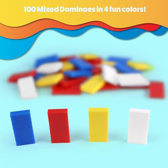 Bulk Dominoes Pro-Domino Kit | Dominoes Set, STEM STEAM Small Toys, Family Games for Kids, Kids Toys and Games, Building, Toppling, Chain Reaction Sets (Basic)