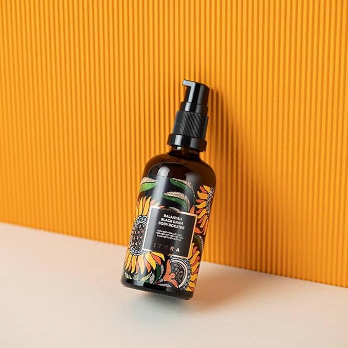 iYURA Balaayah Black Gram Body Booster | Natural Body Oil for Crepey, Mature Skin | Firms the look of Sagging Skin on the Arms & Legs | Long-Lasting Intense Moisturization | 3.38 fl oz (100 ml)
