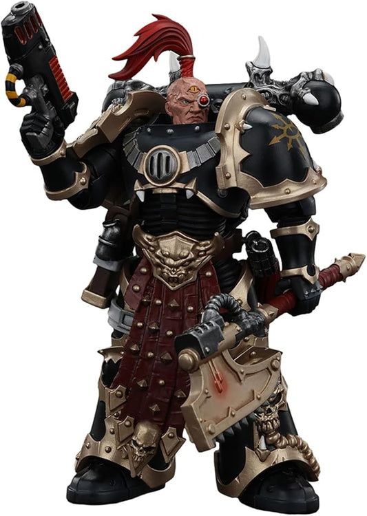 JoyToy Warhammer 40K Genuine License 1:18 Action Figure, Chaos Space Marines Black Legion Chosen with Plasma Pistol and Power Axe, 4.96 inch Collectible Action Figures Sets