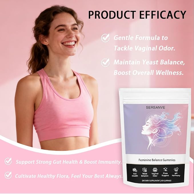 Feminine Balance Gummies for Women | Premium Feminine Balance Gummies, Hawaiian Pineapple for pH Balance, Healthy Odor & Immune Support | Daily Feminine Gummies for Vaginal & Gut Health, 60 Count