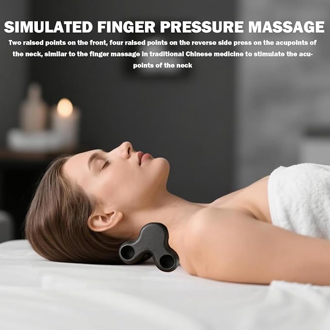 Occipital Release Tool Trigger Point Massage Tool Neck Massage Cervical Neck Manual Back Massager,Suboccipital Release Device For Pain Relief Deep Tissue Home Use Suitable The Whole Body(BLACK)