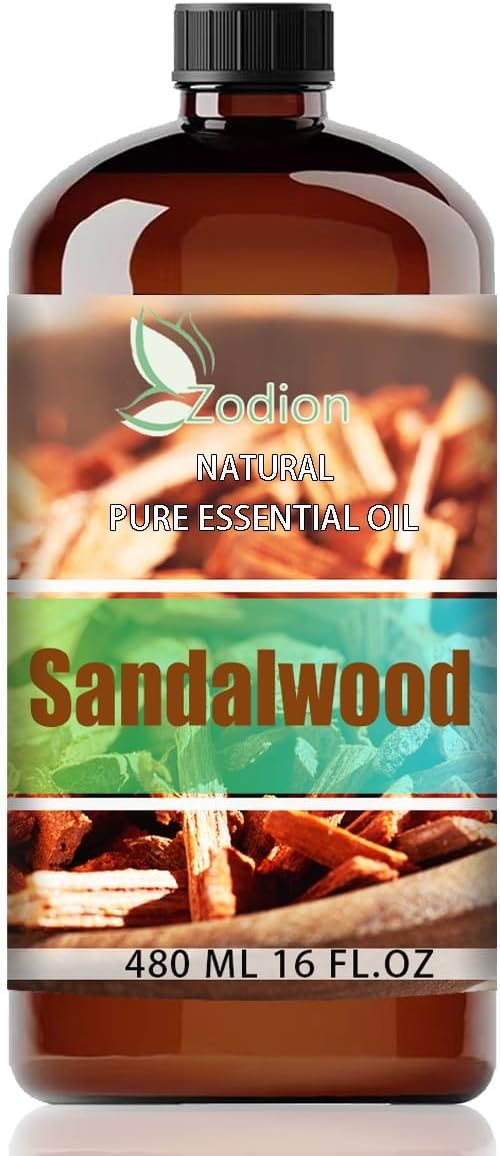 Sandalwood Essential Oil - Sandalwood Oil for Diffuser, 16 Fl Oz(480ml) | Candle Making, Soap Making, aroma, Strong Scent, Pure, Natural, Home Fragrance, Massage, Large Bottle, Yoga