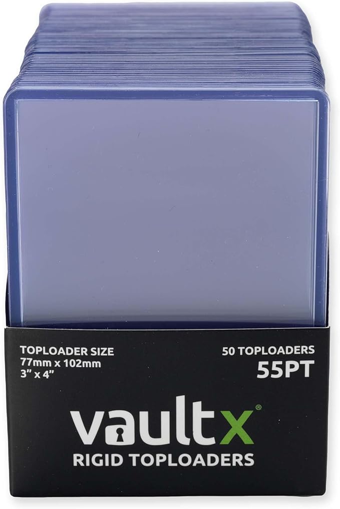 Vault X Toploaders 55pt (50 Pack), 3" x 4" Seamless Clear Rigid Card Holders for Trading Cards TCG