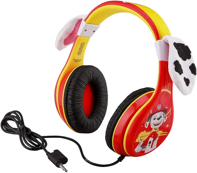 eKids Paw Patrol Marshall Kids Headphones, Wired Headphones Compatiable with 3.5mm Jack, Children's Earphones for School, Home, or Travel
