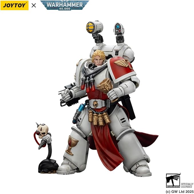 JOYTOY Warhammer 40K Blood Angels Sanguinary Priest with Heavy Bolt Pistol, chainsword and narthecium 1:18 Scale Action Figure Mecha Joy Toy Collection Model 4.84in