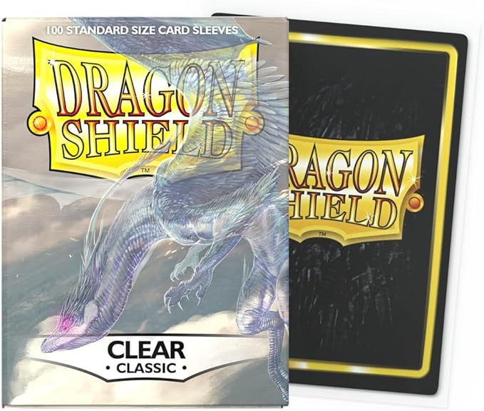 Dragon Shield | Standard Size Card Classic Sleeves | 100 CT - Smooth & Tough Premium TCG Sleeves - Compatible with Pokemon, Flesh & Blood, One Piece & Magic the Gathering | Clear