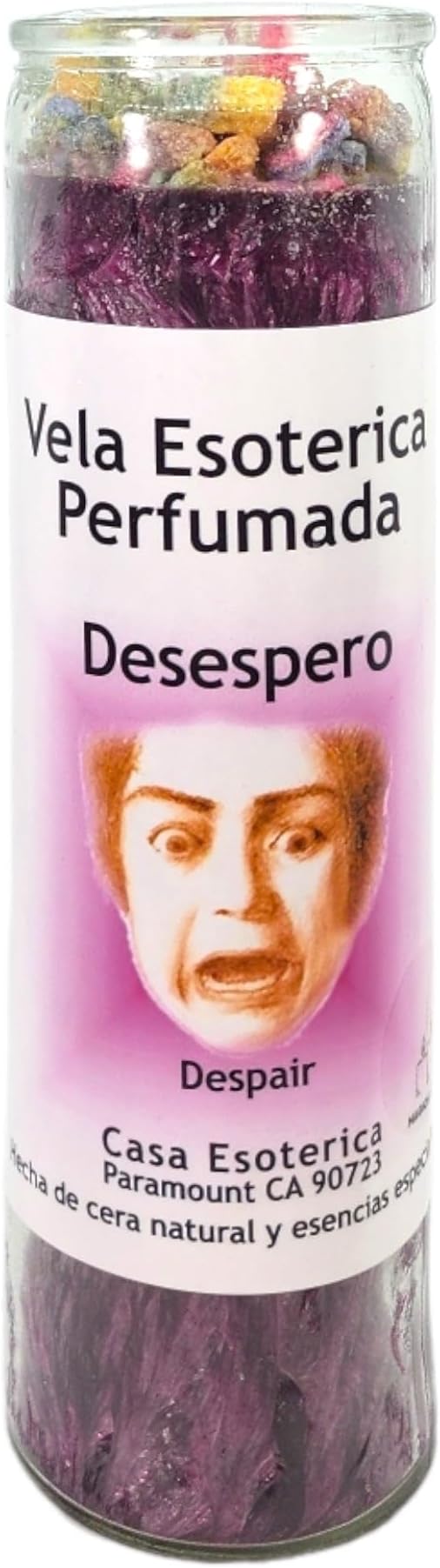 Despair-Palm Wax Spiritual Intention Spell Candle-[Purple] | Vela CASA ESOTERICA PERFUMADA- (DESESPERO)