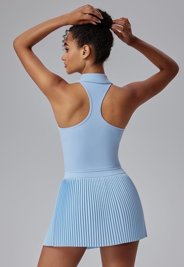 AFZ Pleated Tennis Outfits Woman Polo Athletic Dresses Golf Clothes Athleisure Sets with Shorts