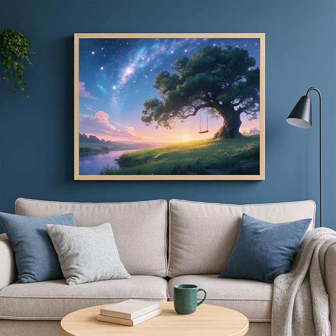 Puzzles for Adults 1000 Pieces - Starry Summer Night Themed Colorful Jigsaw Puzzles, Fun Family Game, Challenging Brain Teaser, 28 x 20 in, Great Gift Idea & Home Decor (Starlit Summer)