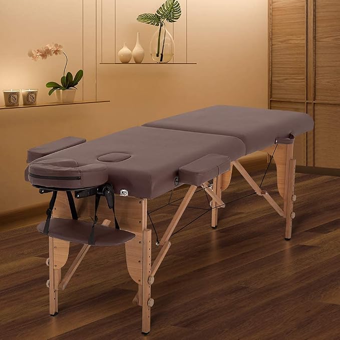 BestMassage Massage Bed Portable Massage Table 2 Folding Lash Bed Height Adjustable 24 Inch Wide Spa Table with Non-Woven Bag for Spa Footmassage Facial CareSpa Tattoo