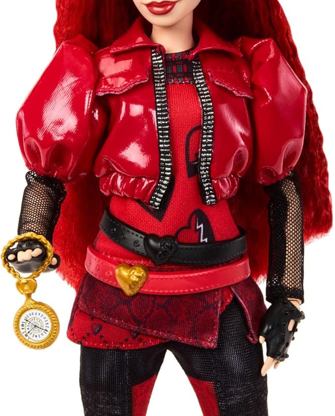 Mattel Disney Descendants: The Rise of Red Fashion Doll & Accessory – Red, Daughter of Queen of Hearts with Movie-Inspired Clothes & Pocket Watch