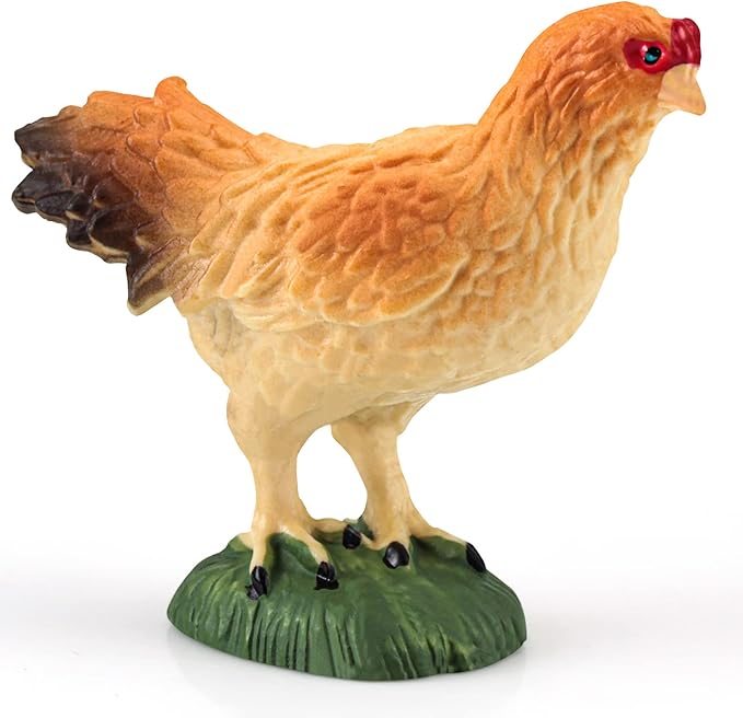 LC JoyCre Hen Toy Figurine Hen Figure for Cake Topper Preschool Animals Figures Teaching Tools Educational Gift for Kids