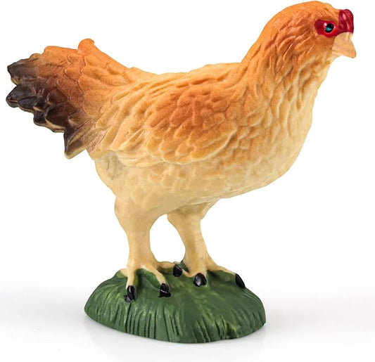 LC JoyCre Hen Toy Figurine Hen Figure for Cake Topper Preschool Animals Figures Teaching Tools Educational Gift for Kids