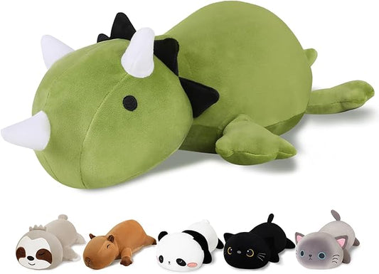 Weighted Dinosaur Stuffed Animals, Cute Weighted Dino Plush, Soft Stuffed Weighted Plushie Pillow Gifts for Girls Boys(23.6" 3.1Lbs)