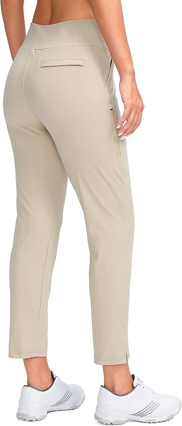 YYV Women's Golf Pants High Waist Stretch Ankle Pants with Pockets | Work Ankle Pants, Dress Pants with 4 Pockets, For Yoga Business Travel Casual