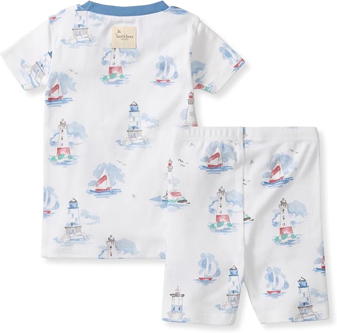 Burt's Bees Baby Unisex Pajamas, Short Sleeve Tee and Shorts 2-Piece PJ Set, 100% Organic Cotton