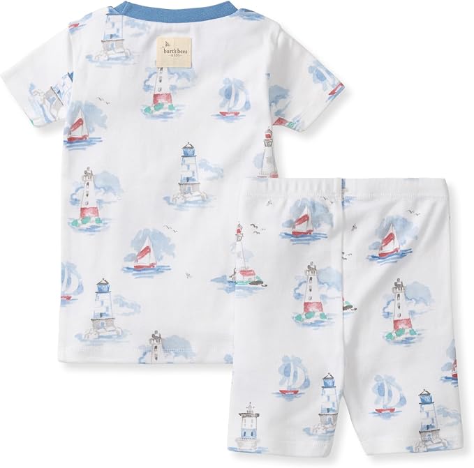 Burt's Bees Baby Unisex Pajamas, Short Sleeve Tee and Shorts 2-Piece PJ Set, 100% Organic Cotton