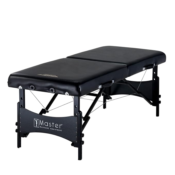 Master Massage 30" Galaxy Pro Portable Massage Table Package in Black with Ambient Lighting System