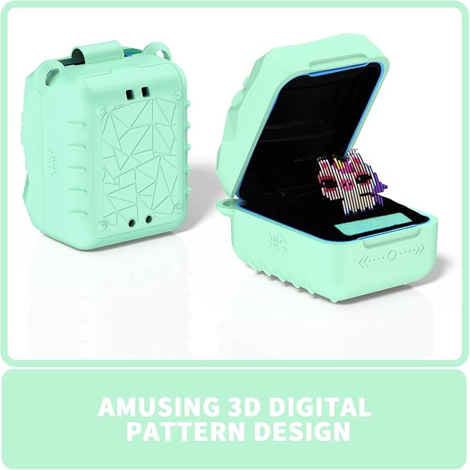 Soft Silicone Case for Bitzee Magicals Interactive Toy Digital Pet, Shockproof and Protective Carrying Case for Bitzee Magicals Virtual Electronic Pets with Lanyard (Mint Green)