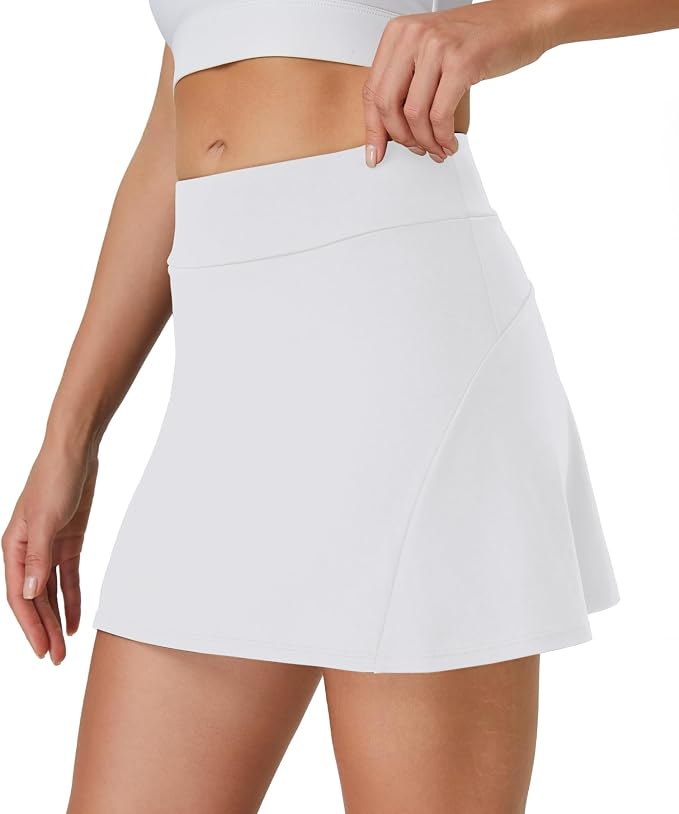 Womens Tennis Skirt Crossover High Waisted Skort with Pockets Shorts | Athletic Skirts for Golf Running Workout Pickleball, Aesthetic Activewear, Sporty Athleisure Style