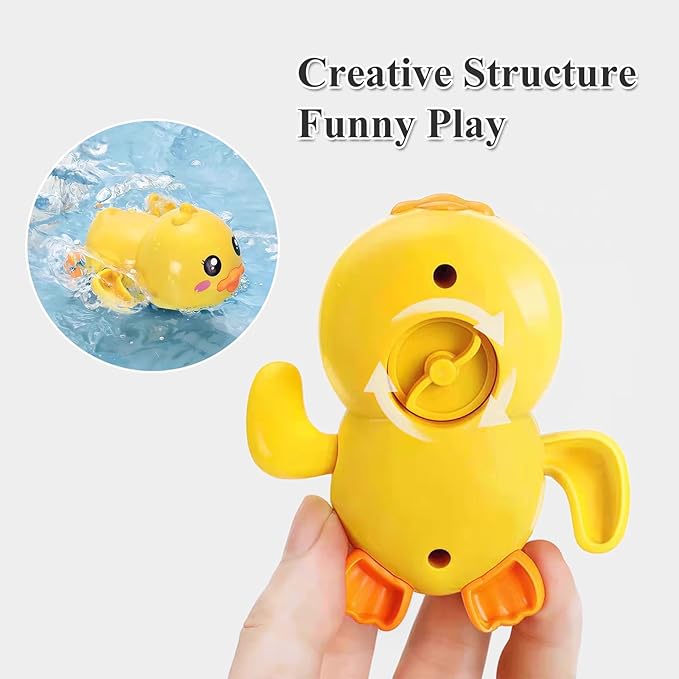 Baby Bath Toys, Wind up Swimming Duck Toys for Toddlers, Floating Water Bathtub Shower Toys, Bathroom Pool Play Sets Fun Bathtime Gift for Kids Infants Boys Girls (3 Pack)
