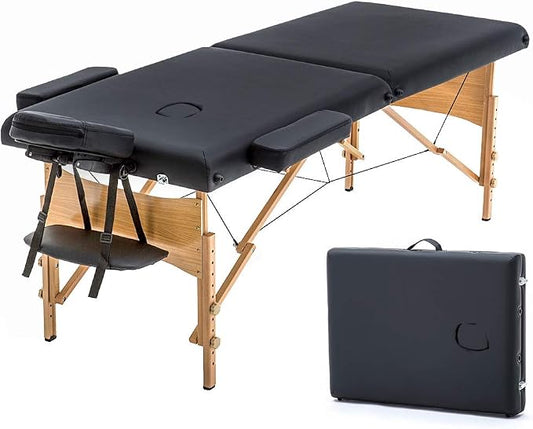 BestMassage Massage Bed Portable Massage Table 24 inch Wide Lash Bed Height Adjustable 2 Folding Spa Table with Non-Woven Bag for Spa Footmassage Facial CareSpa Tattoo