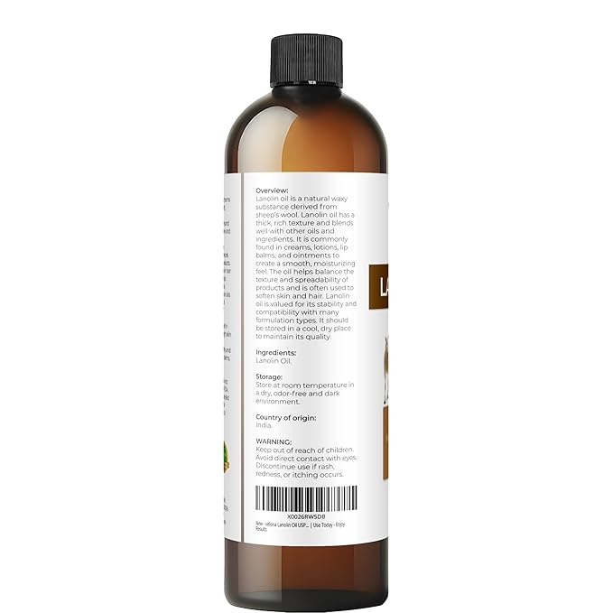velona Lanolin Oil USP Grade 8 fl oz | 100% Pure and Natural Carrier Oil | Refined, Cold pressed | Skin, Hair, Body & Face Moisturizing | Use Today - Enjoy Results