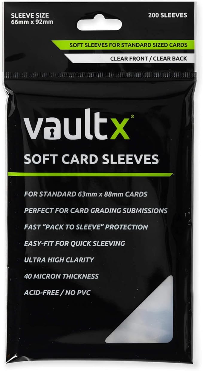 Vault X Soft Penny Sleeves (200 Pack) for Standard Trading Cards TCG, Clear