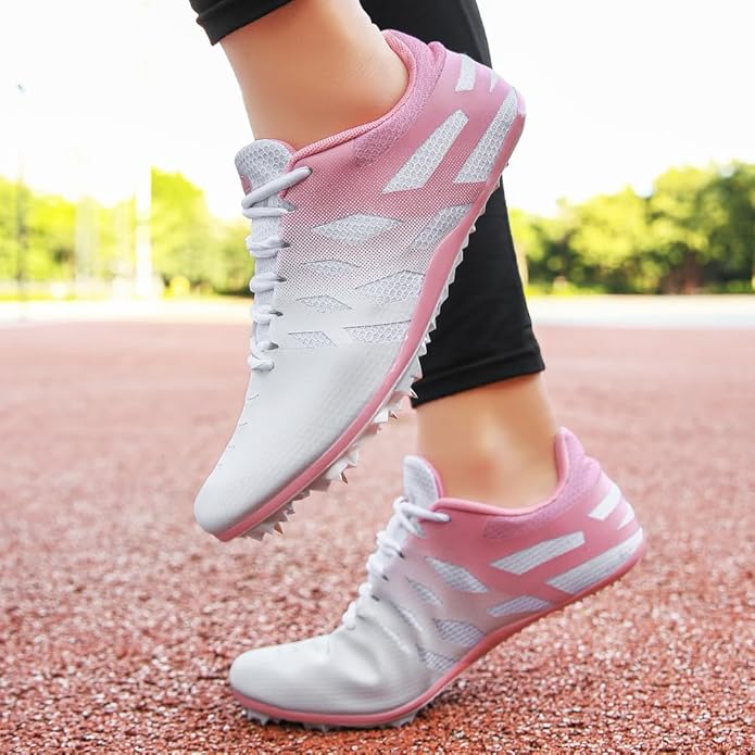 Men Women Kids Track and Field Shoes Professional 8 Spikes Running Racing Sneakers Breathable Lightweight Sprinting Shoes