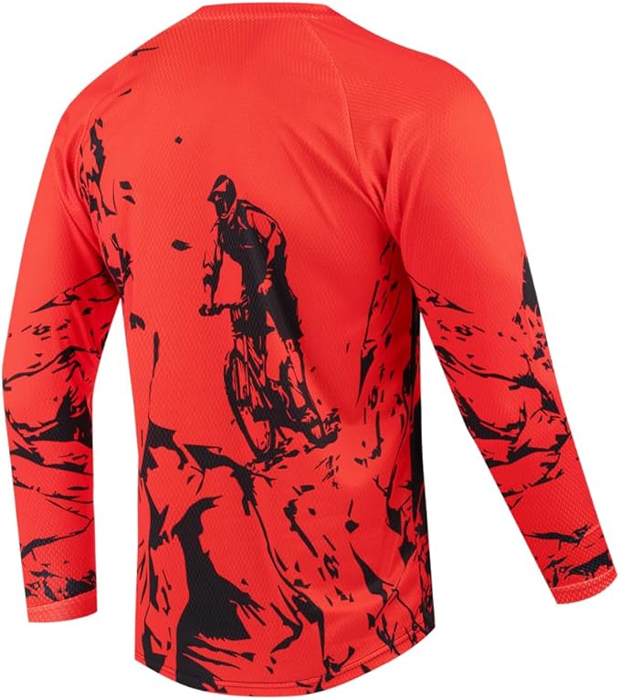 Youth Dirt Bike Jersey, Kids Mountain Bicycle Shirt Long Sleeve Powersports Children Downhill Jerseys for Big Kids
