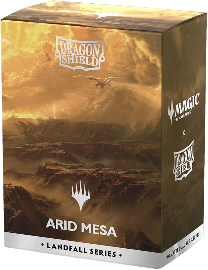 Dragon Shield | Matte Dual Art Sleeves | MTG Landfall Series | 100 CT - Smooth & Tough Premium TCG Sleeves | Compatible with Pokemon, One Piece & Magic the Gathering | Arid Mesa