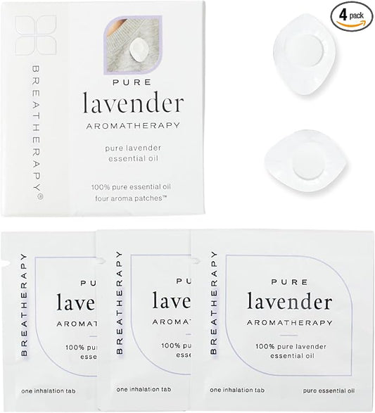 Aromatherapy Lavender Patches - Pure Essential Oil Aroma Patch - Lavender Essential Oils for Headache - 4-Pack