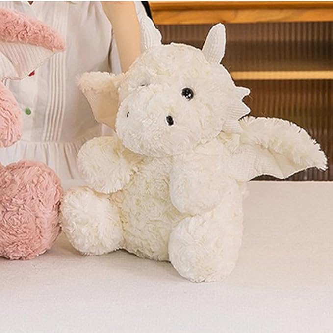 Dragon Stuffed Animals Soft Plush Cute Dragon Doll for Boys Girls 7.8in (Corn Dragon White)
