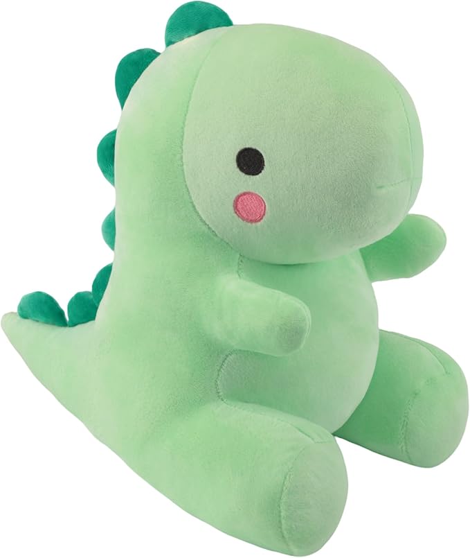 Plush Dinosaur Stuffed Animal, Cute Toys Anime Dinosaur Soft Throw Pillow Gift for Children Boys Girls Green 14 inch